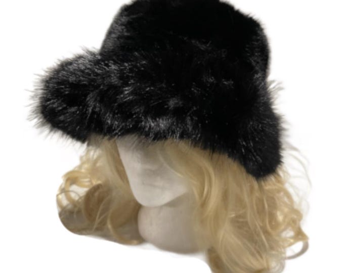 Women Winter Fluffy Plush Bucket Hat Ladies Warm Faux Fur Soft Fisherman Cap