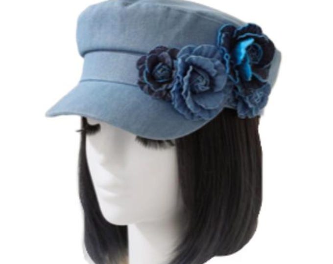 Women's Denim Newsboy Caps Visor Cabbie Retro Beret Summer Fashion Hat