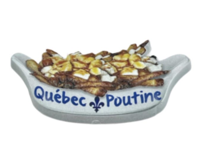 Québec Quebec Poutine Ceramic Souvenir Fridge Magnet Aimant En Céramique