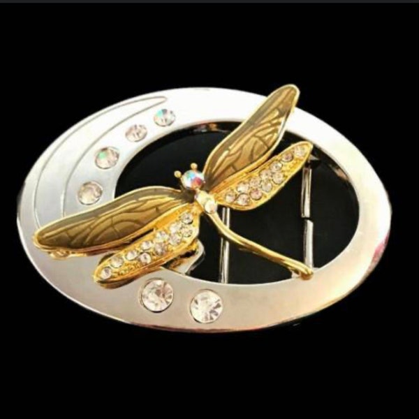 Dragonfly Belt Buckle Dragonflies Women's Fashion Accessory Rhinestone Buckles