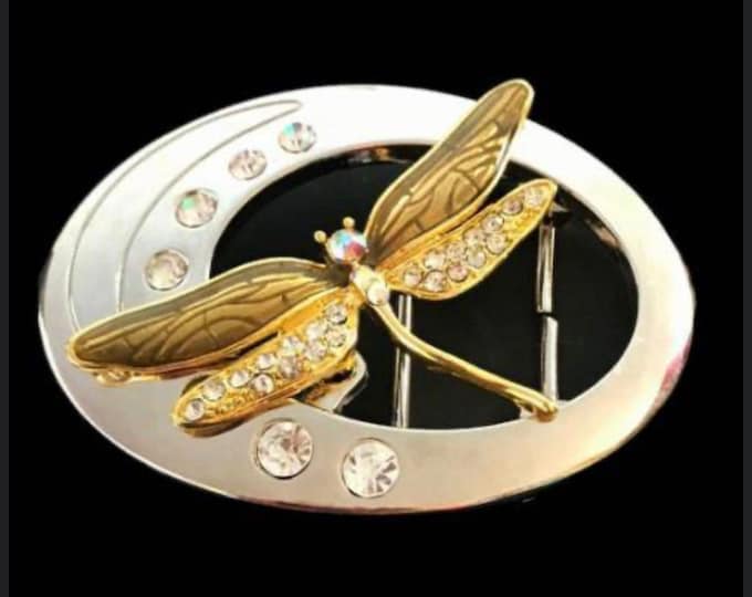 Dragonfly Belt Buckle Dragonflies Women's Fashion Accessory Rhinestone Buckles