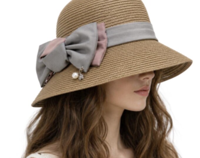 Church Derby Dressy Wide Brim Bridal Hat Colorful Bow