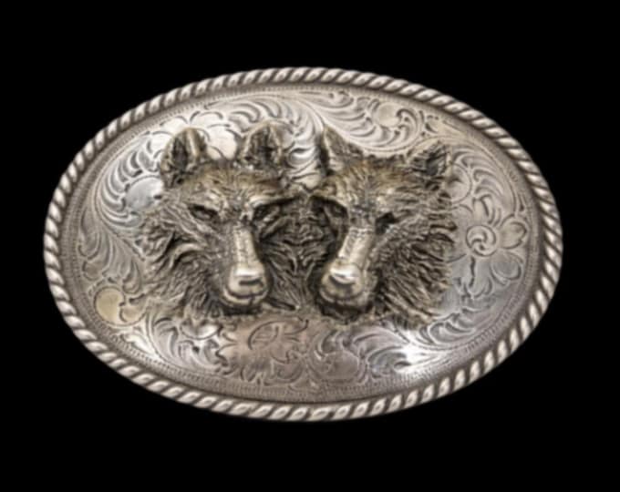 Wolf Belt Buckle Animal Romulus Remus Wolves