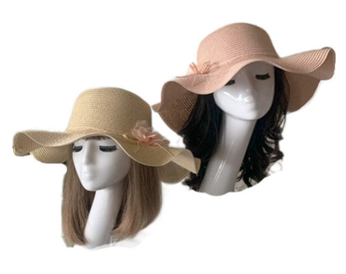 Summer Jazz Hats For Women's Pearl Design Casual Panama Wide Brim Adjustable Hat