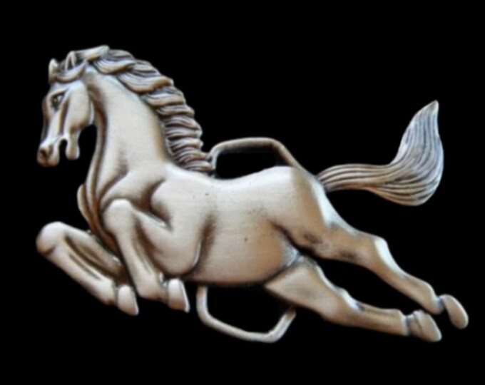 Running Horse Pony Horseshoe Stallion Animal Belt Buckle Buckles