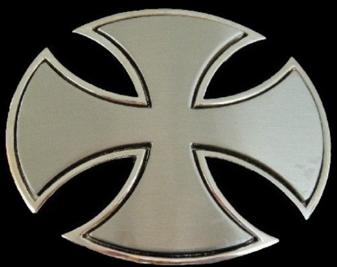 Iron Maltese Irish Celtic Crusade Cross Belt Buckle