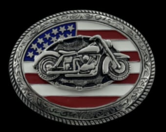 USA American Flag Motorcycle Belt Buckle