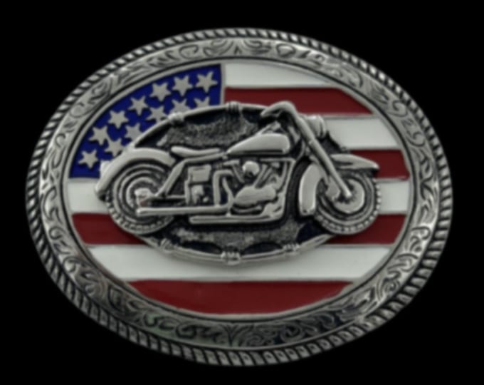 USA American Flag Motorcycle Belt Buckle