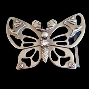 Neue Frauen Silber Metall Gürtelschnalle Tier Schöne Schmetterling Freiheit