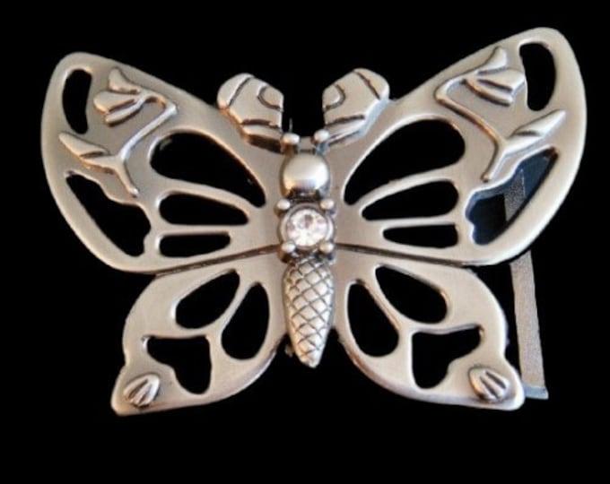 New Women Silver Metal Belt Buckle Animal Beautiful Butterfly Freedom