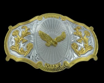Fibbia Per Cintura Eagle Cinture Con Fibbie Western Placcate Oro Aquile
