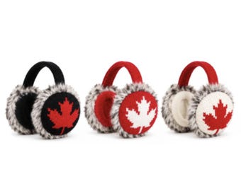 Mapleleaf Faux Fur Ear Warmers Earmuffs Big Winter Outdoor Ear Warm