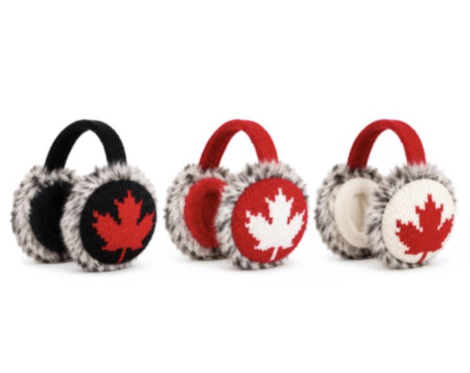 Mapleleaf Faux Fur Ear Warmers Earmuffs Big Winter Outdoor Ear Warm