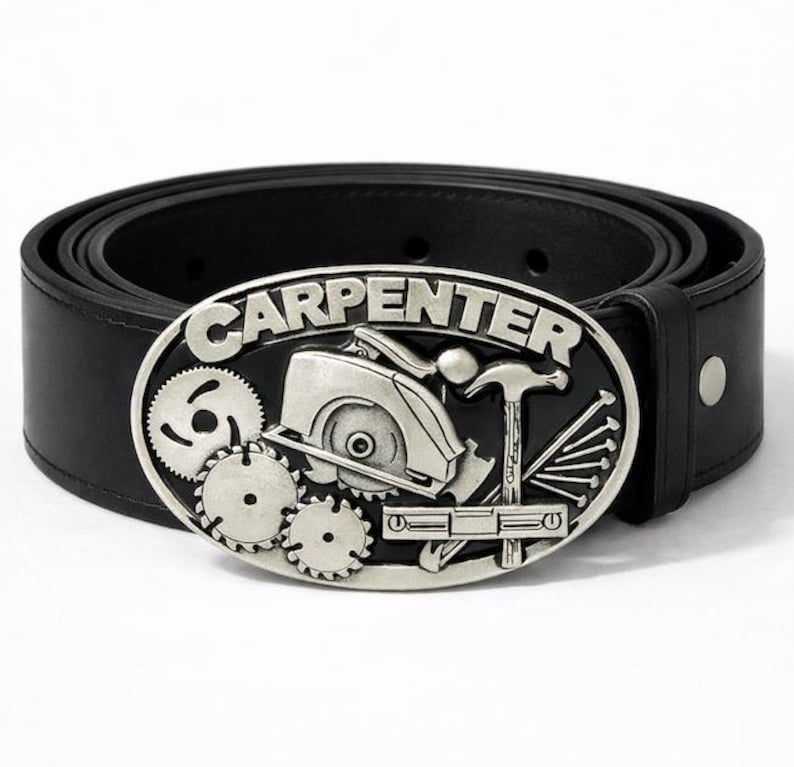 Carpenter Belt Buckle Circular Handsaw Hammer Tools Quality Belts & Buckles image 3