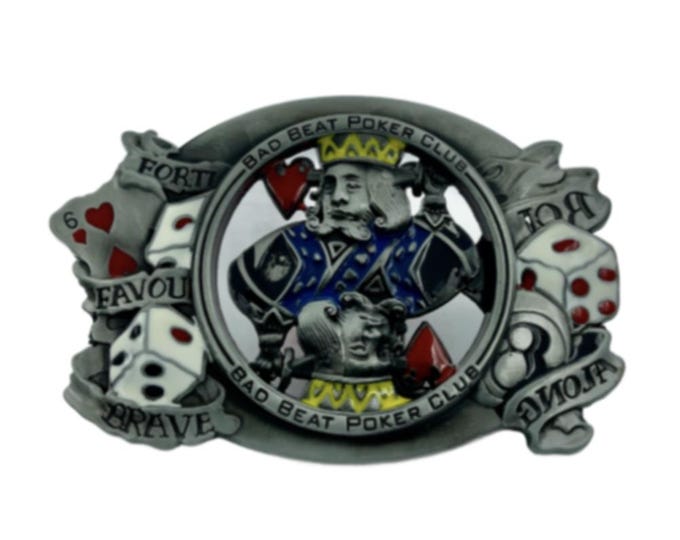 Bad Beat Poker Club Dices Cards Gambling Belt Buckle Belts Buckles