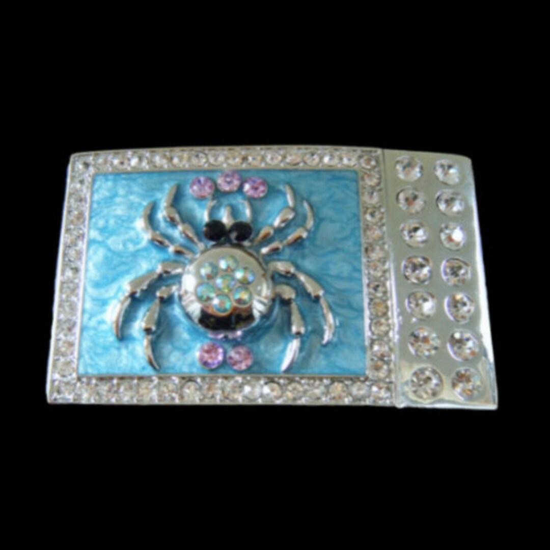 Spider Crystal Blue Rhinestone Spiders Insects Belt Buckle Buckles - Etsy