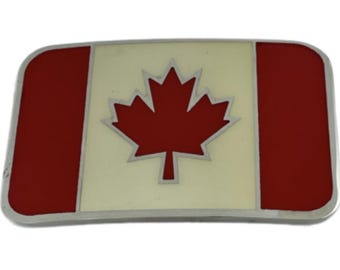 Canada Canadian Flag Maple Leaf Belt Buckle Buckles Buckles