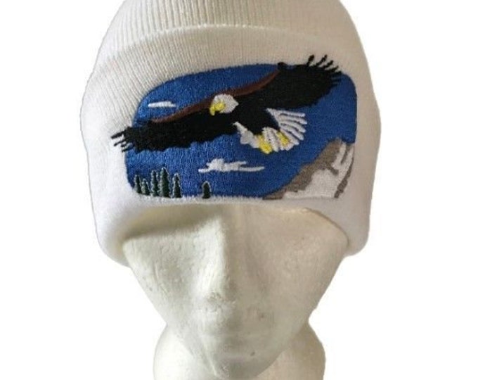 Flying Eagle Unisex White Winter Hat Beanie Hats Tuque Toque