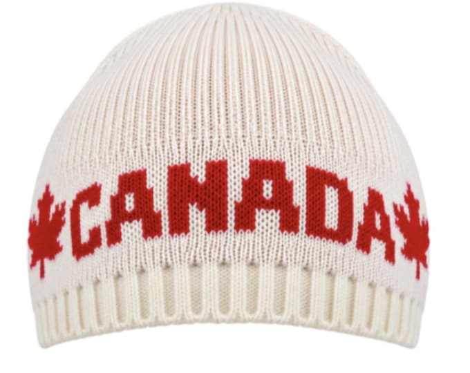 Canada Flag Canadian Maple Leaf White Red Ski Hat Tuque Beanie Chapeau