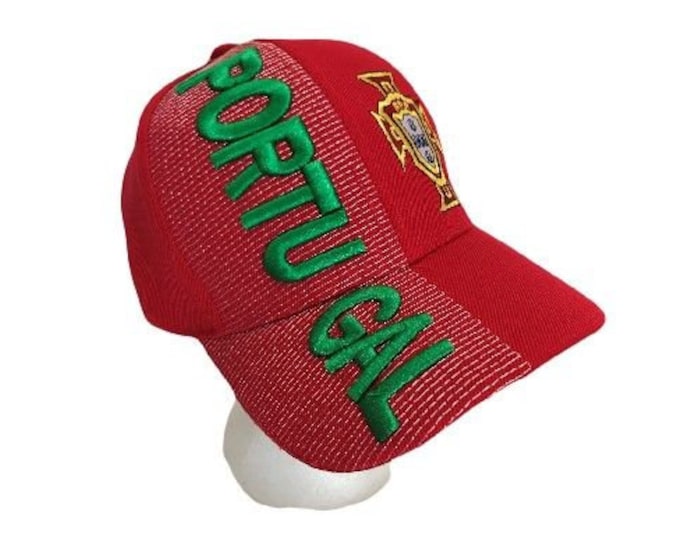Portugal Embroidered Baseball Cap International Hat One Size Fits All Red