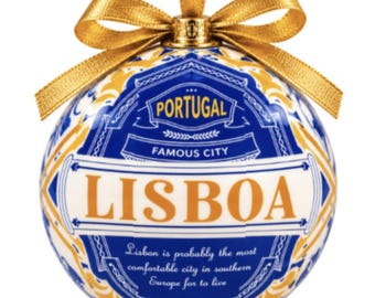 Traditional Portugal Lisboa Tiles Themed Christmas Double Sided Ornament
