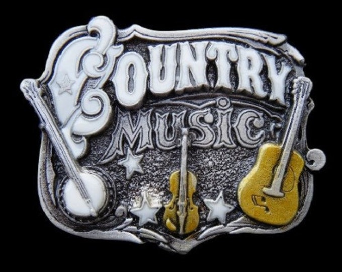 Country Music Belt Buckle Square Dance Banjo Violin Guitar Western Belts & Buckles