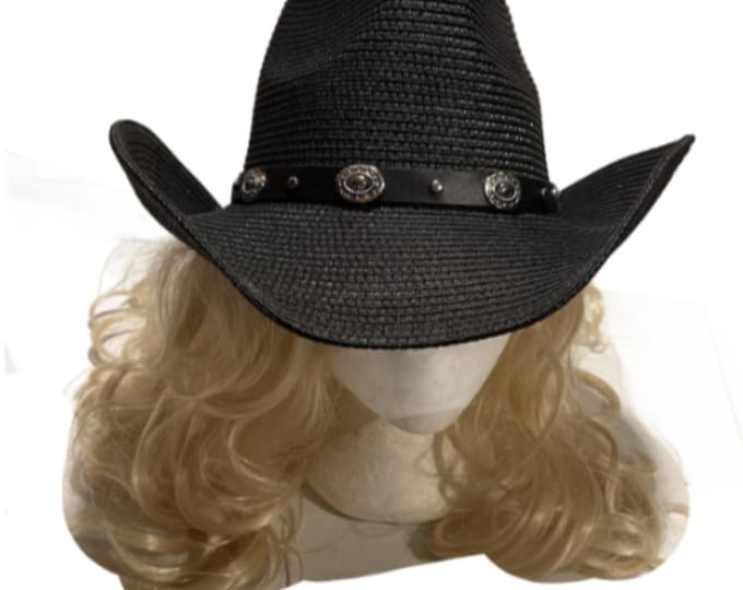 Straw Concho Hat Summer Outdoor Men Women Western Cowboy Breathable Hats
