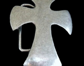 Iron Maltese Irish Celtic Crusader Cross Religious Religion Belt Buckle