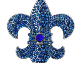 Quebec Orleans Saints Lys Flower Fleur Lis Rhinestone Belt Buckle Buckles