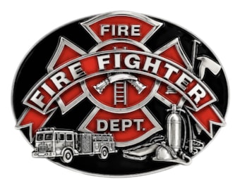 Fire Fighters Firemen Trucks Dept Belt Buckle Boucle De Ceinture