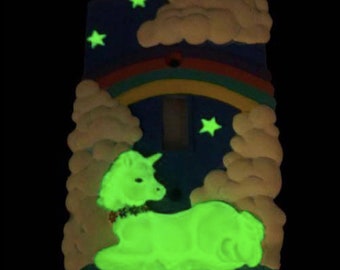 Unicorn Glow In The Dark Baby Room Single Toggle Light Switch Plate Cover