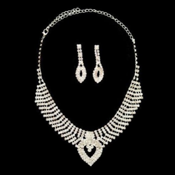 Bridal Jewelry Set – Austrian Crystal Necklace & Earrings For Wedding, Party, Special Occasions - View #3