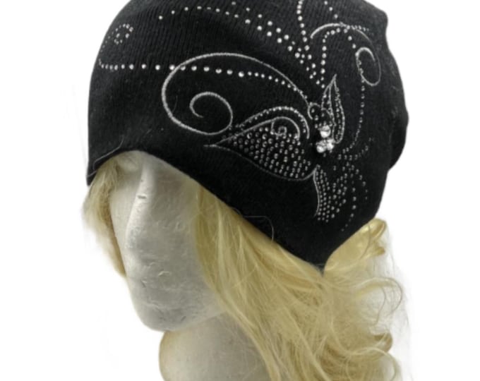 Fashion Winter Beanie Hat Rhinestone Bling Cuff Knit Ski Cap Hats