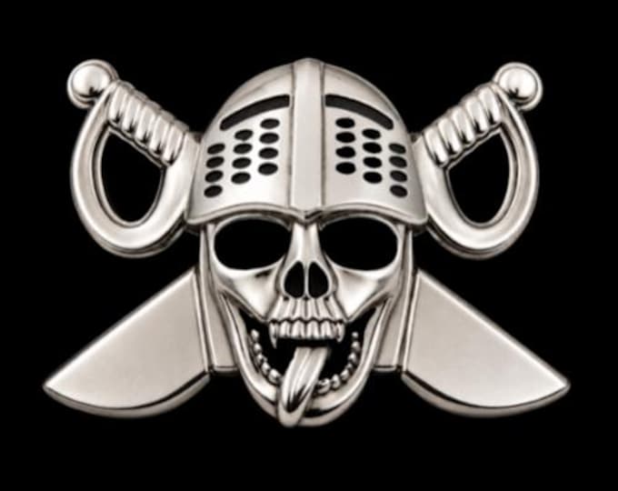 Pirate Skull Head Swords Human Skull Bones Belt Buckle