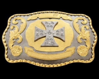 Belt Buckle Cross Praying Faith Rhinestone Crosses Rodeo Western Wide Buckles Belts