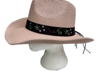 Light Pink Hat Summer Outdoor Women Western Cowboy Cowgirl Hats