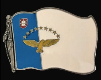 Belt Buckle Azores Flag Island Rabo De Peixe Açores Portugal Buckles