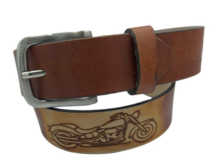 Western Belt Genuine Leather Motorcycle Decorated Rodeo Cowboy Snap On Belts