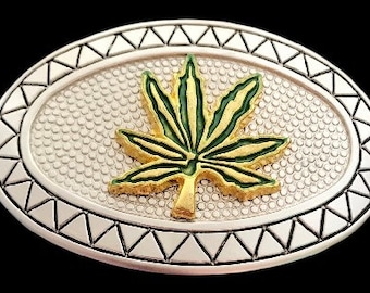 Belt Buckles Leaf Plants Seeds Hippie Green Movement Legalize Plant Belts Buckles