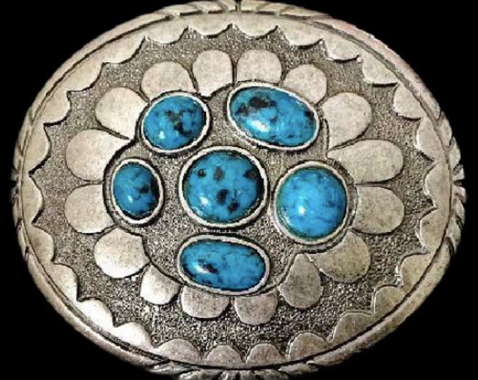 Native Art Hippie Blue Stones Americas Aztec Belt Buckle Buckles
