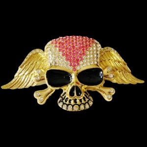 Jolly Roger Pirate Flag Belt Buckle Crossbones Rhinestone Skulls Belts Buckles