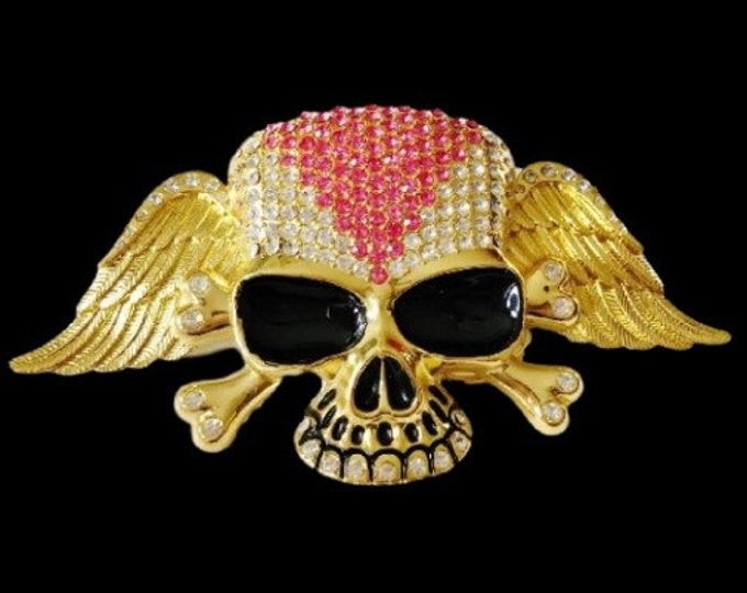 Jolly Roger Pirate Flag Belt Buckle Crossbones Rhinestone Skulls Belts Buckles