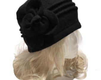 Women's Vintage Gatsby Style Wool Bucket Cloche Beanies Beret Winter Wool Hat