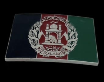 Afghan Afghanistan Flag Belt Buckle Bottle Opener