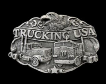 Trucking USA Truck Driver Trucker Belt Buckle Trucks Belts Buckles
