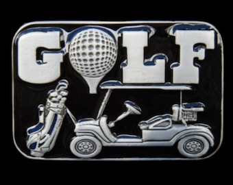 Golf Golfer Golfing Golfcart Golfcourse Tee Sports Belt Buckle Buckles