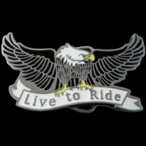 Live To Ride Bald Eagle Wings American Eagles Belt Buckle Buckles