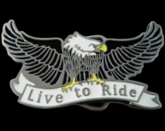 Live To Ride Bald Eagle Wings American Eagles Belt Buckle Buckles