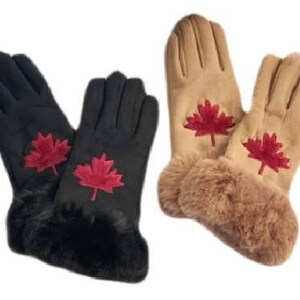 Winter Women&#39;s Fashion Gloves Red Mapleleaf Maple Leaf