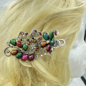 Colorful Rhinestones Crystal Hair Barrettes Metal Hair Claws Clip